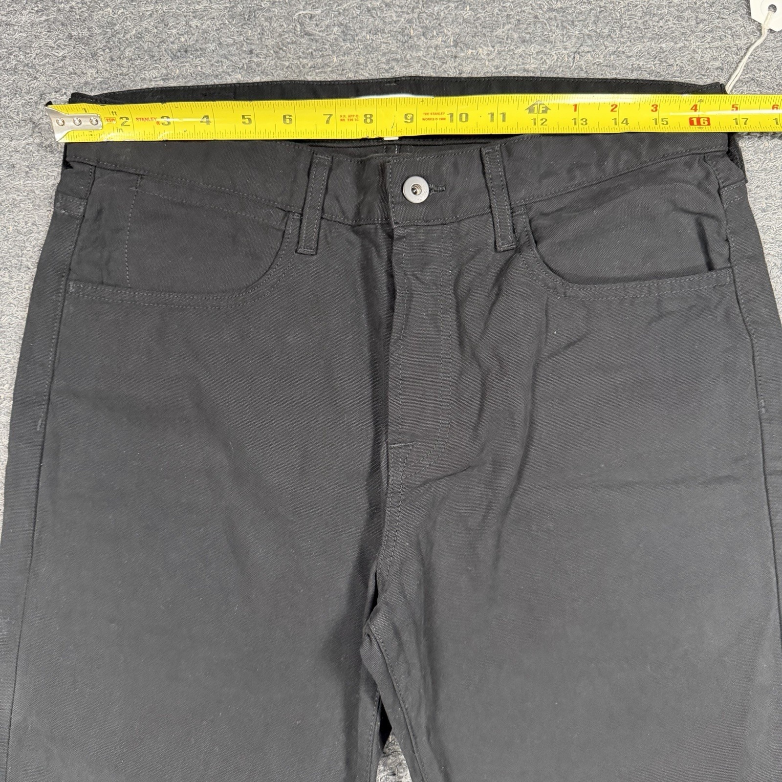 Save Khaki United Sku Canvas Standard Jeans Men 33x31 Black Straight Leg Pants — image 6 of 8